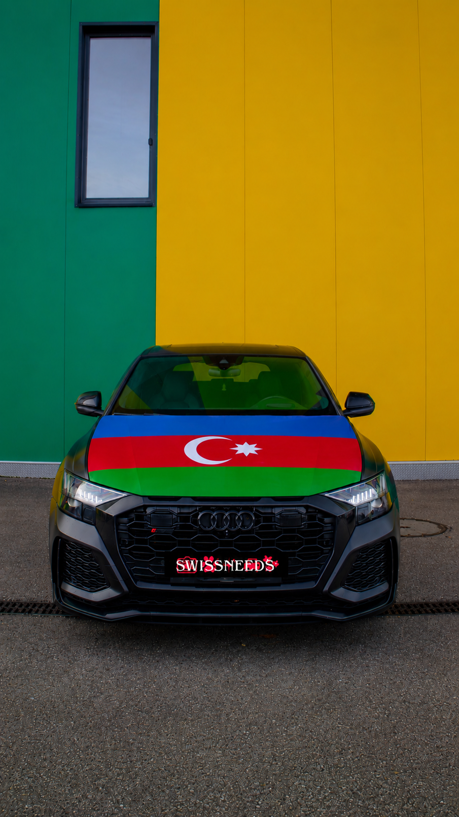 Azerbaijan Flagge Motorhaubenabdeckung