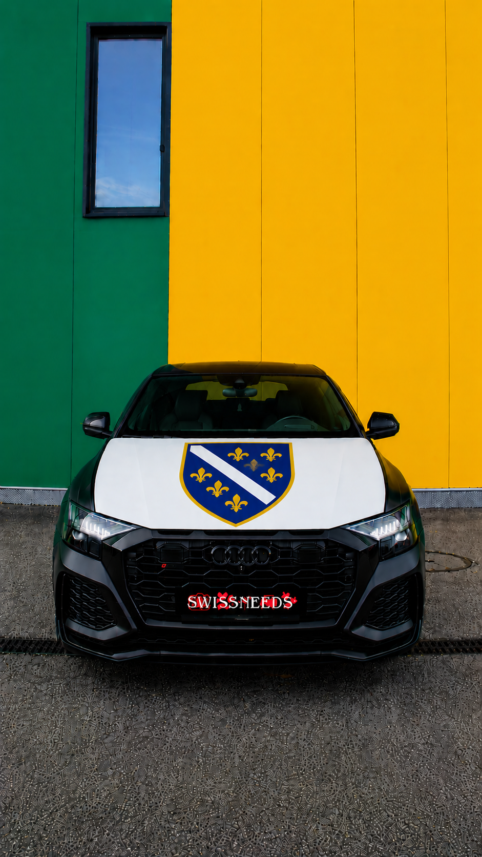 Bosnien alte Flagge Motorhaubenabdeckung
