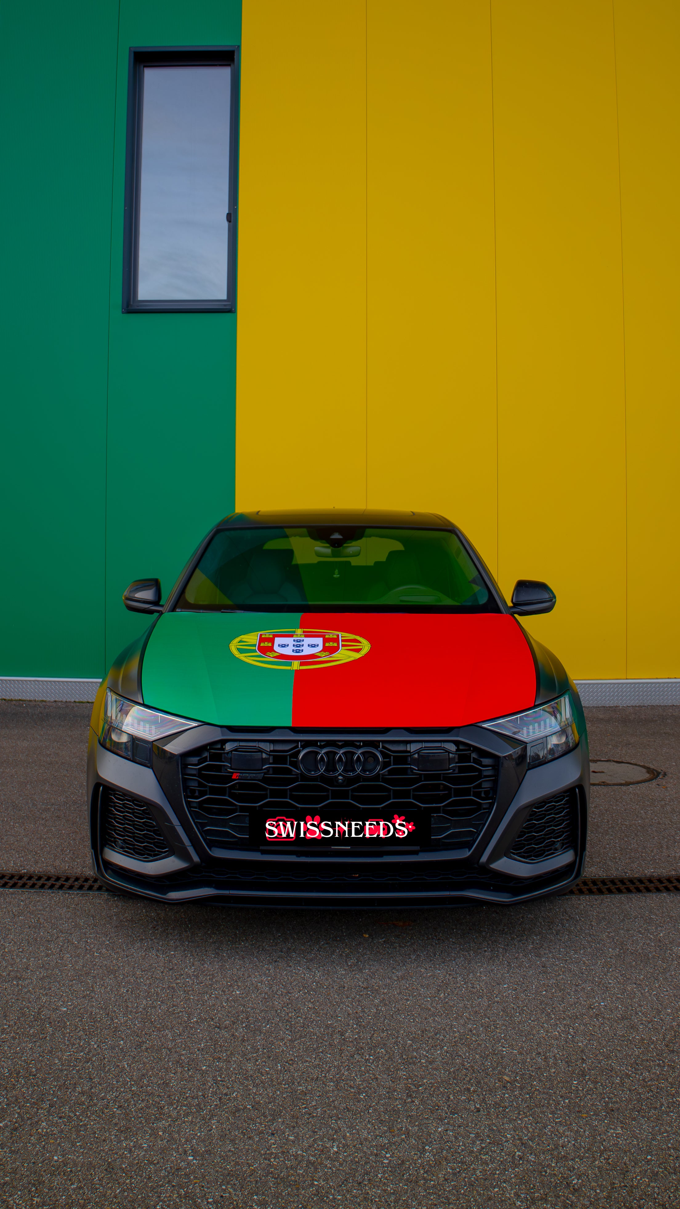 Portugiesische Flagge Autoabdeckung zur Dekoration für Motorhaube