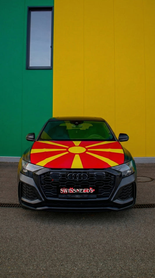 Mazedonien Flagge Motorhaubenabdeckung